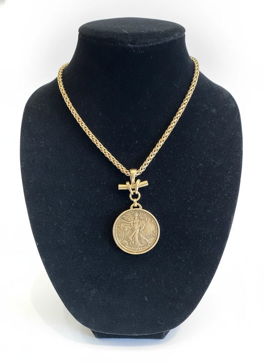 YOCHI LIBERTY COIN NECKLACE