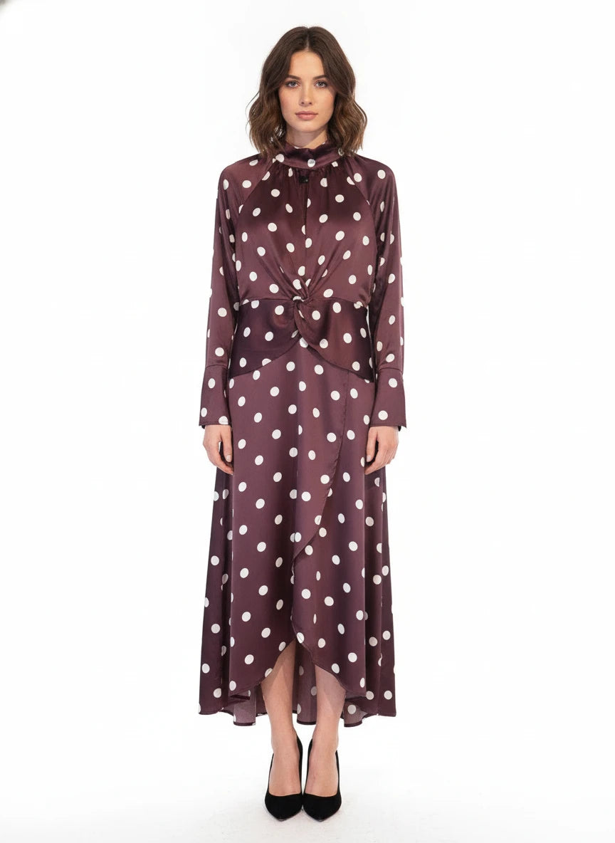 TCEC POLKA DOTS & WINE DRESS