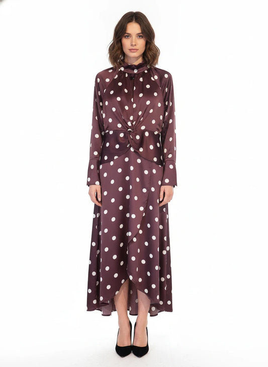 TCEC POLKA DOTS & WINE DRESS