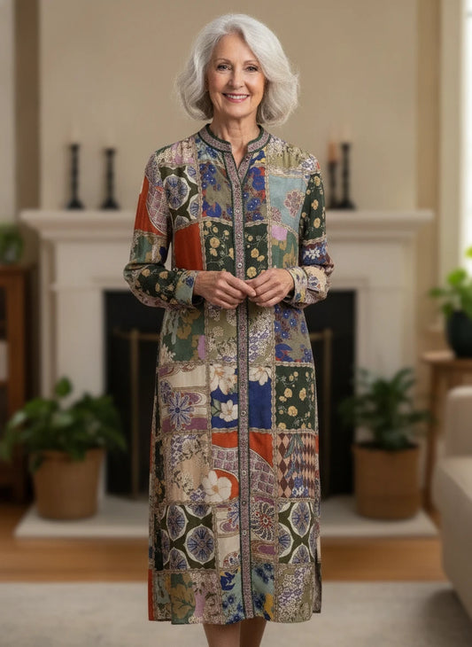 JOHN MARK MIXED PRINT DRESS