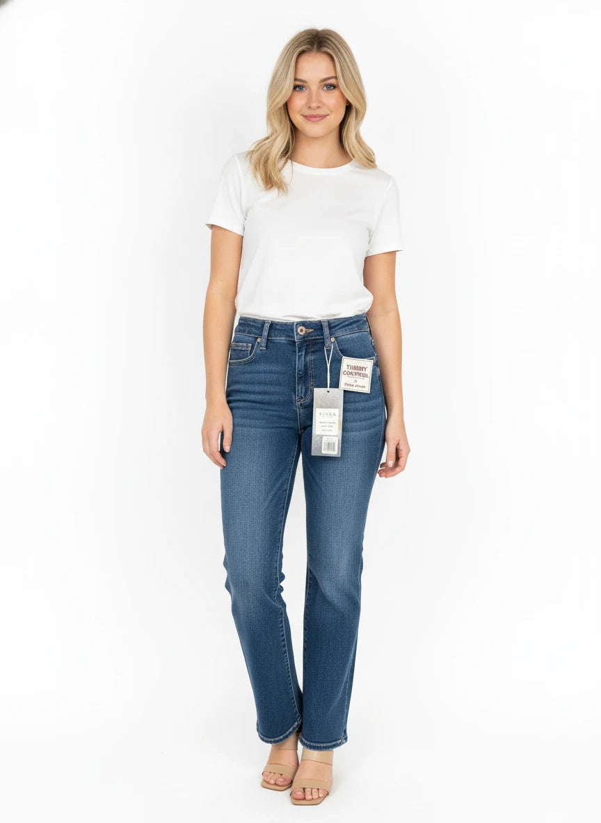 RISEN DARK DENIM SHARK BITE JEANS