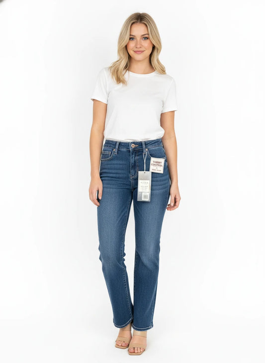 RISEN DARK DENIM SHARK BITE JEANS