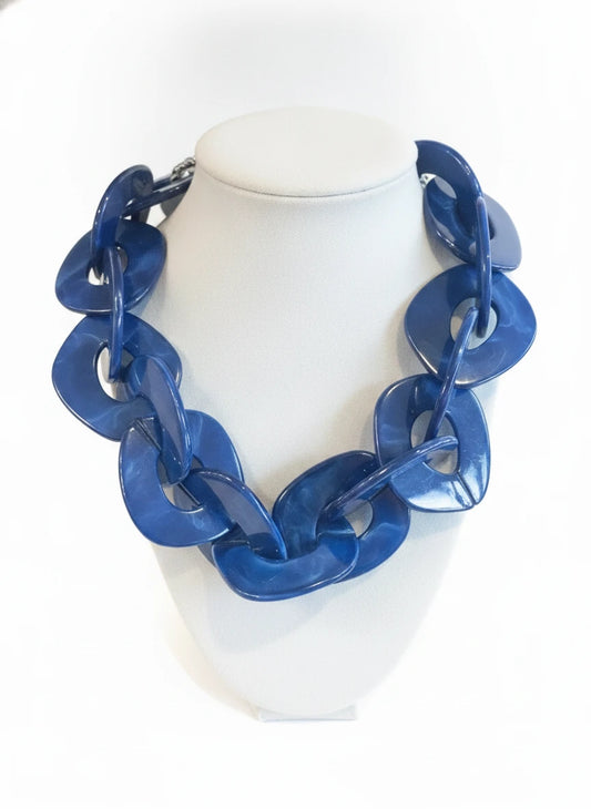 BOCAR CHUNKY STATEMENT ACRYLIC CUBAN CHOKER NECKLACE