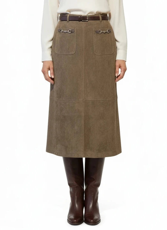 ENTRO SASSY IN SEUDE (COFFEE) SKIRT