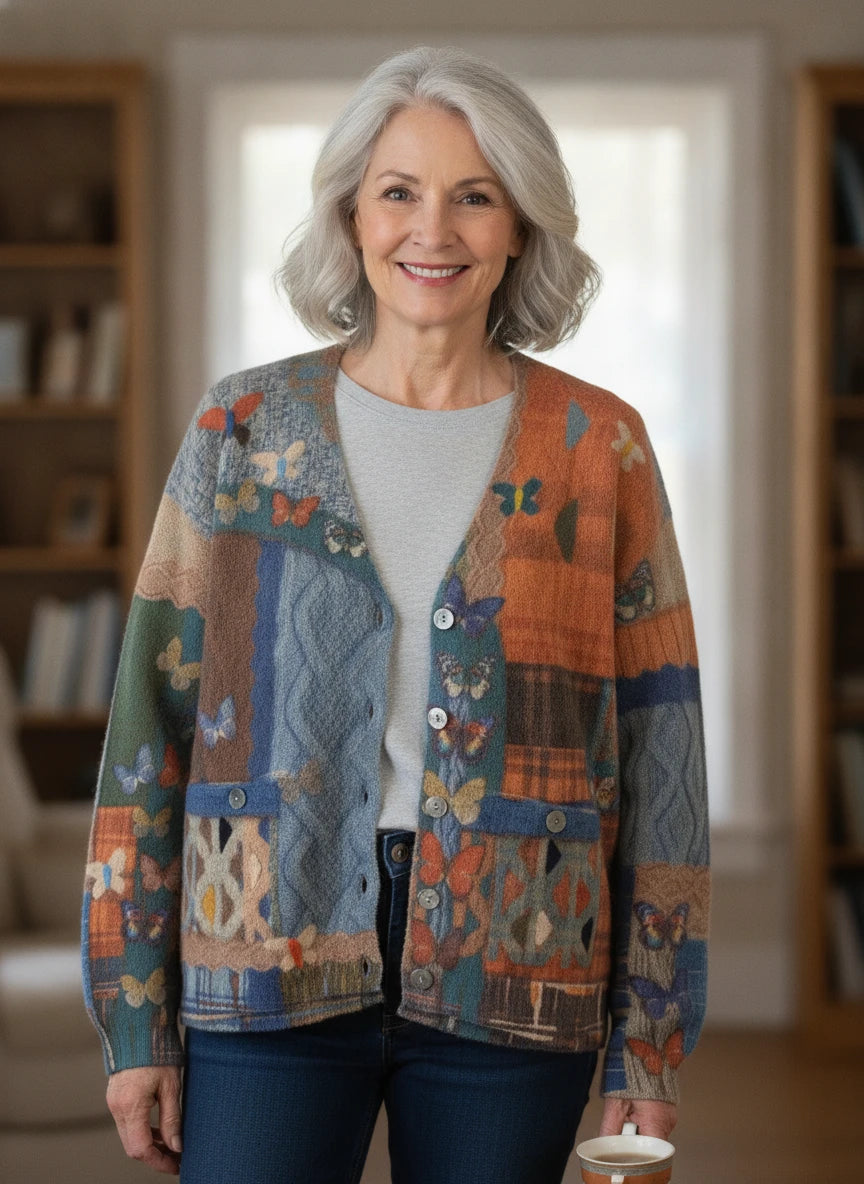 JOHN MARK AUTUMN BUTTERFLY SWEATER