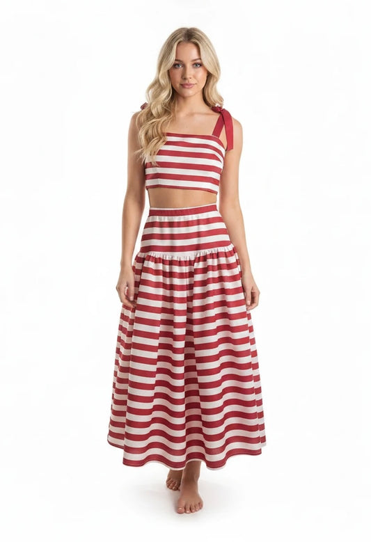 GO PACK 2PC MAXI Skirt & Bow Strap Top