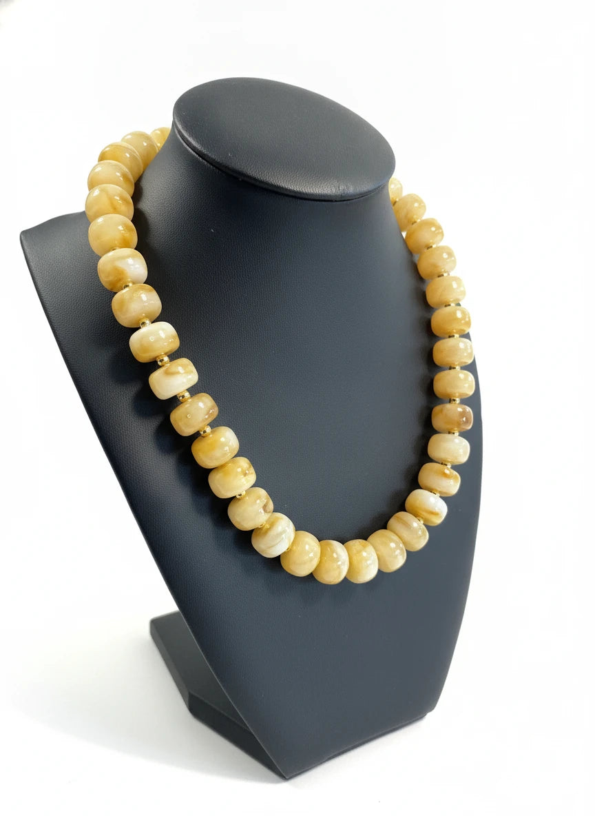 THE KATIE KOLLECTIVE Caramel Round Beaded Necklace