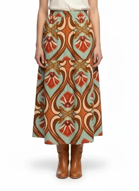 MAUDE VIVANTE GEO MINT SKIRT