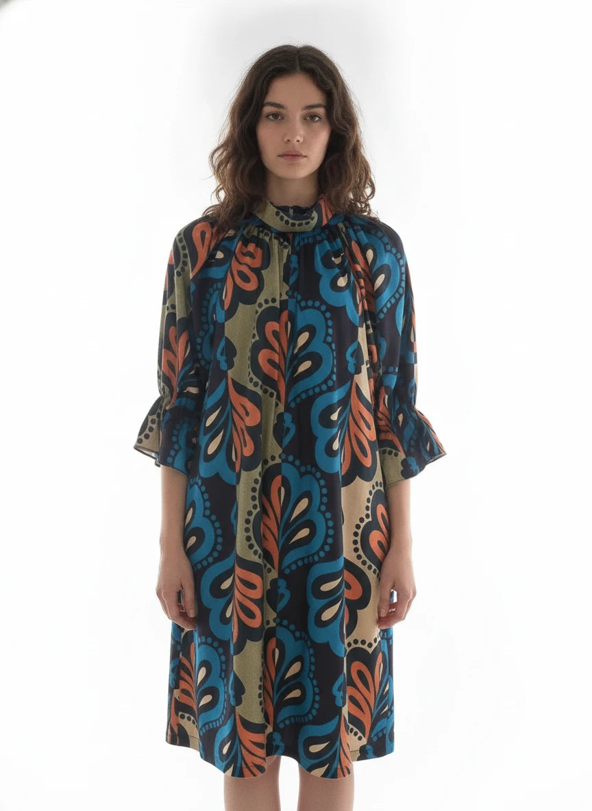MAUDE VIVANTE MORGAN/CLOVER ARRAY DRESS