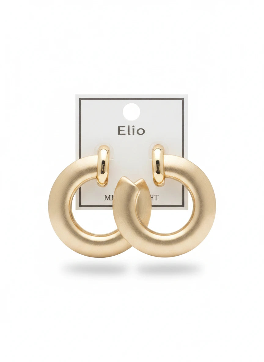 ELIO MATTE GOLD THICK 2" EARRINGS