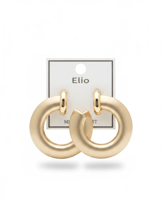 ELIO MATTE GOLD THICK 2" EARRINGS