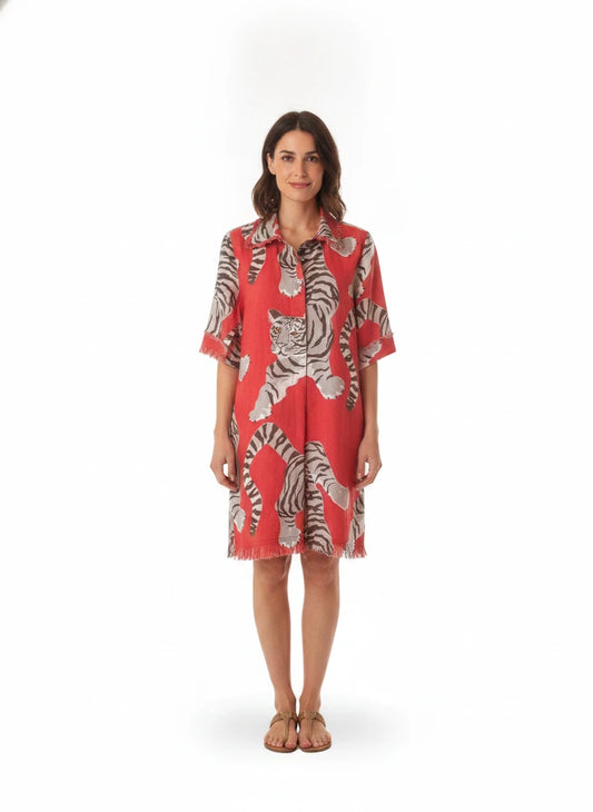 DIZZY LIZZIE CHATHAM DRESS PINK TIGER