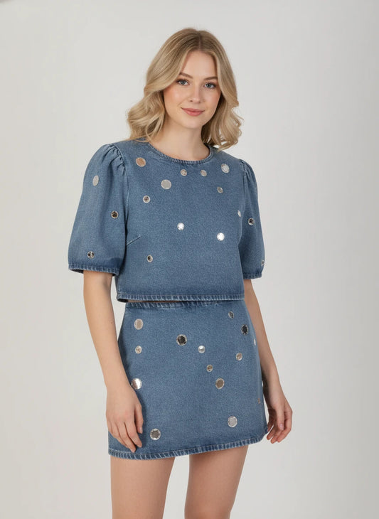 TCEC 2 PC MIRRORED DENIM SET