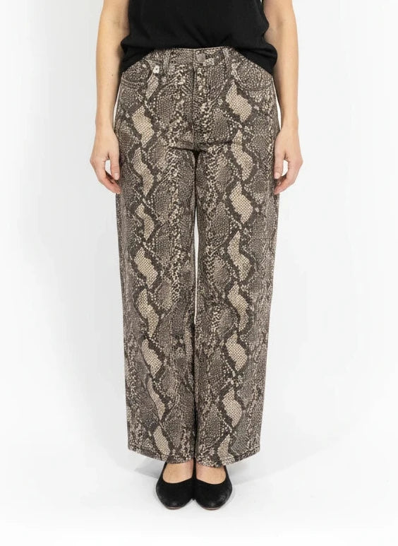 ANNIEWEAR SNAKESKIN PRINT JEANS