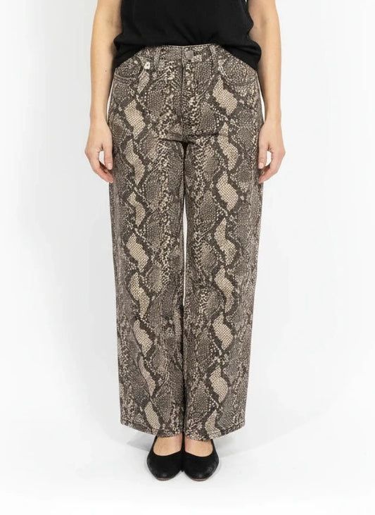 ANNIEWEAR SNAKESKIN PRINT JEANS