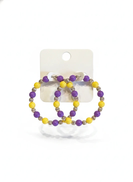 PURPLE & GOLD GAME DAY EARRINGS