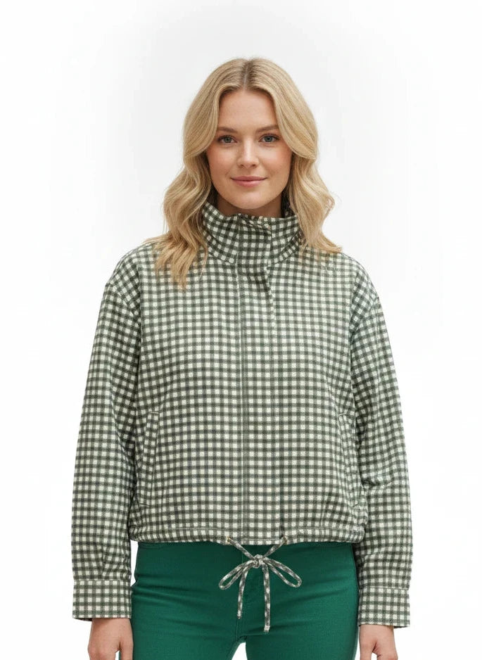 ENTRO GREEN GINGHAM CHECK JACKET