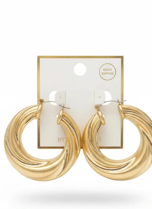 WORN GOLD TWISTED EARRINGS