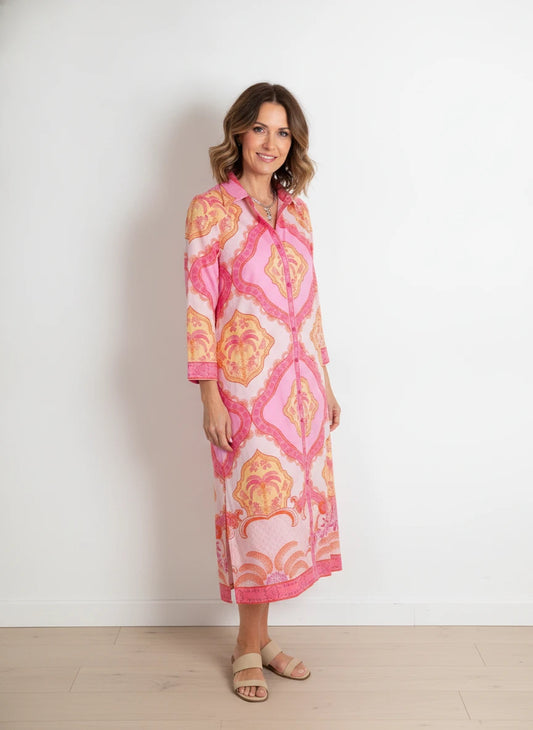 MAUDE VIVANTE ELIZA PALM MIRAGE DRESS