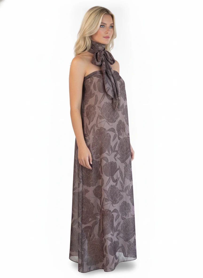 TCEC SWISS CHOCOLATE STRAPLESS DRESS