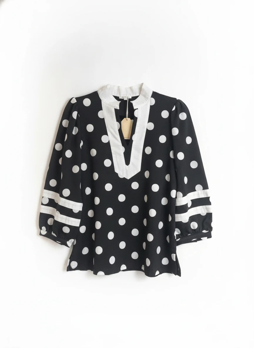 JODIFL BLACK & WHITE POLKA DOT TOP