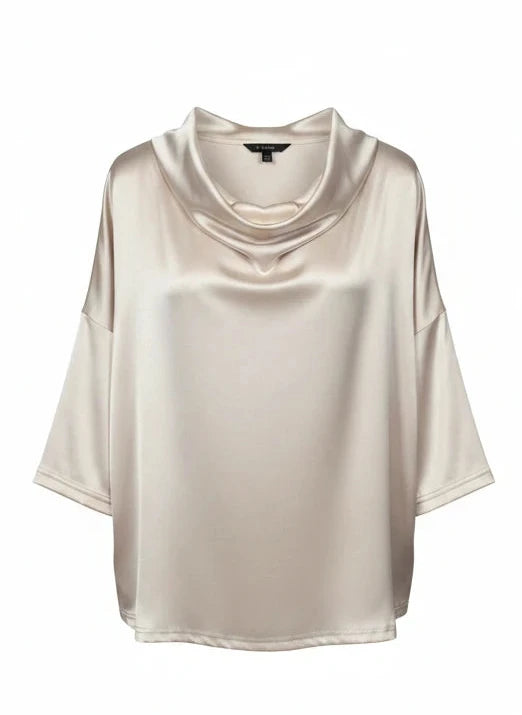 BOHO CHIC SILK TOP in STONE